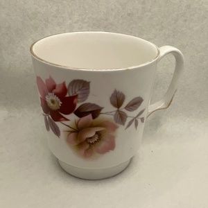 Vintage Floral Bone China Mug, Made in England by Royal Vale, 8317 MidCentury